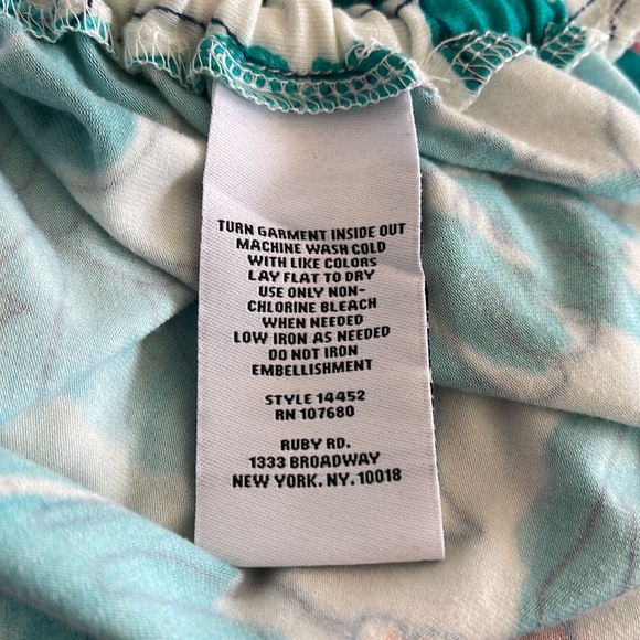 NWT Turquoise & White Tropical Ruby Rd Tunic Top Size XL - Picture 8 of 8